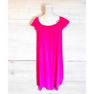 EUC Miss Elaine Classic Womens Nylon Midi Nightgown Pink XL